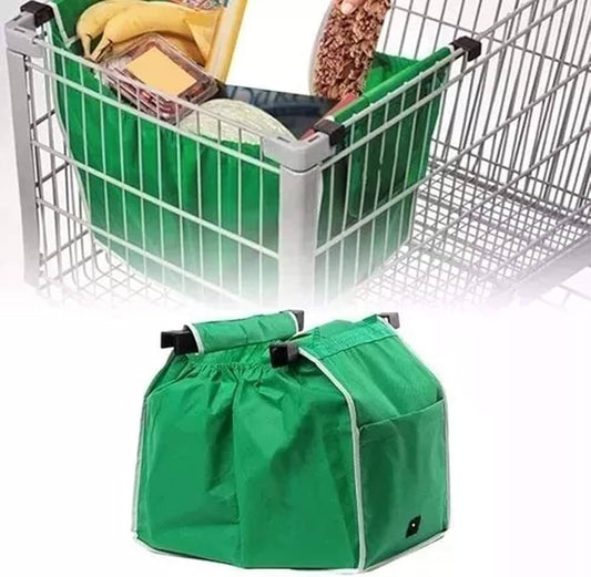 Juego de 2 bolsas ecológicas para 20 kilos con ganchos para carrito